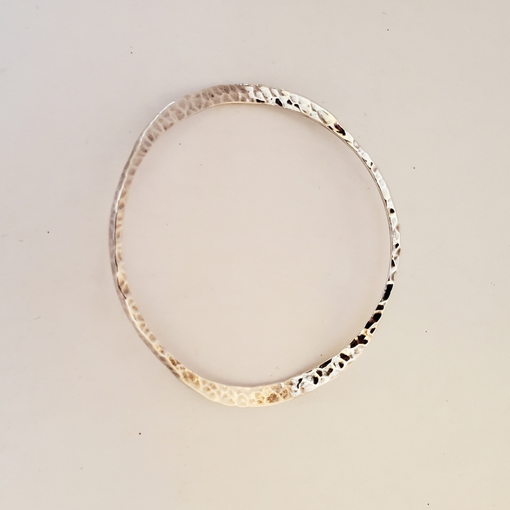 Hammered Sterling Silver Wavy Bracelet